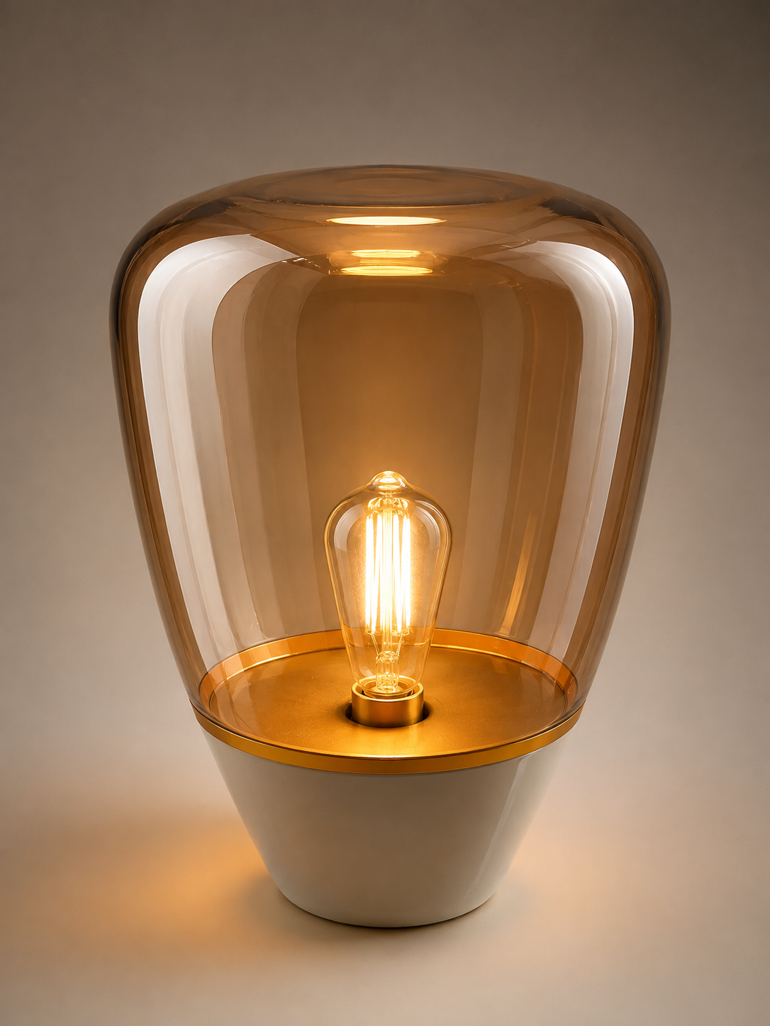 Aura Smoked Glass Table Lamp