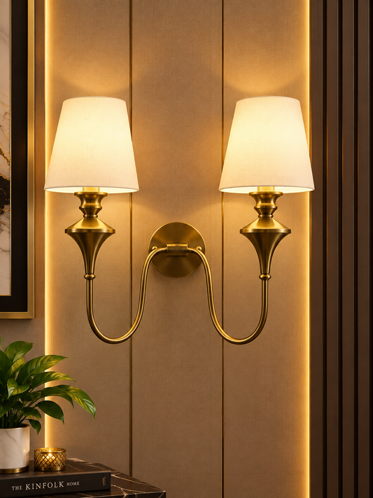 RegalGlow Gold Double Wall Light