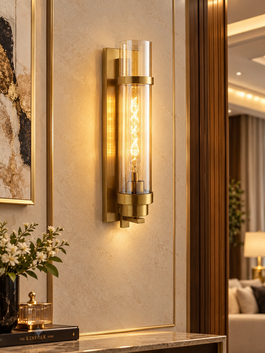 Modern Gold Glass Wall Light