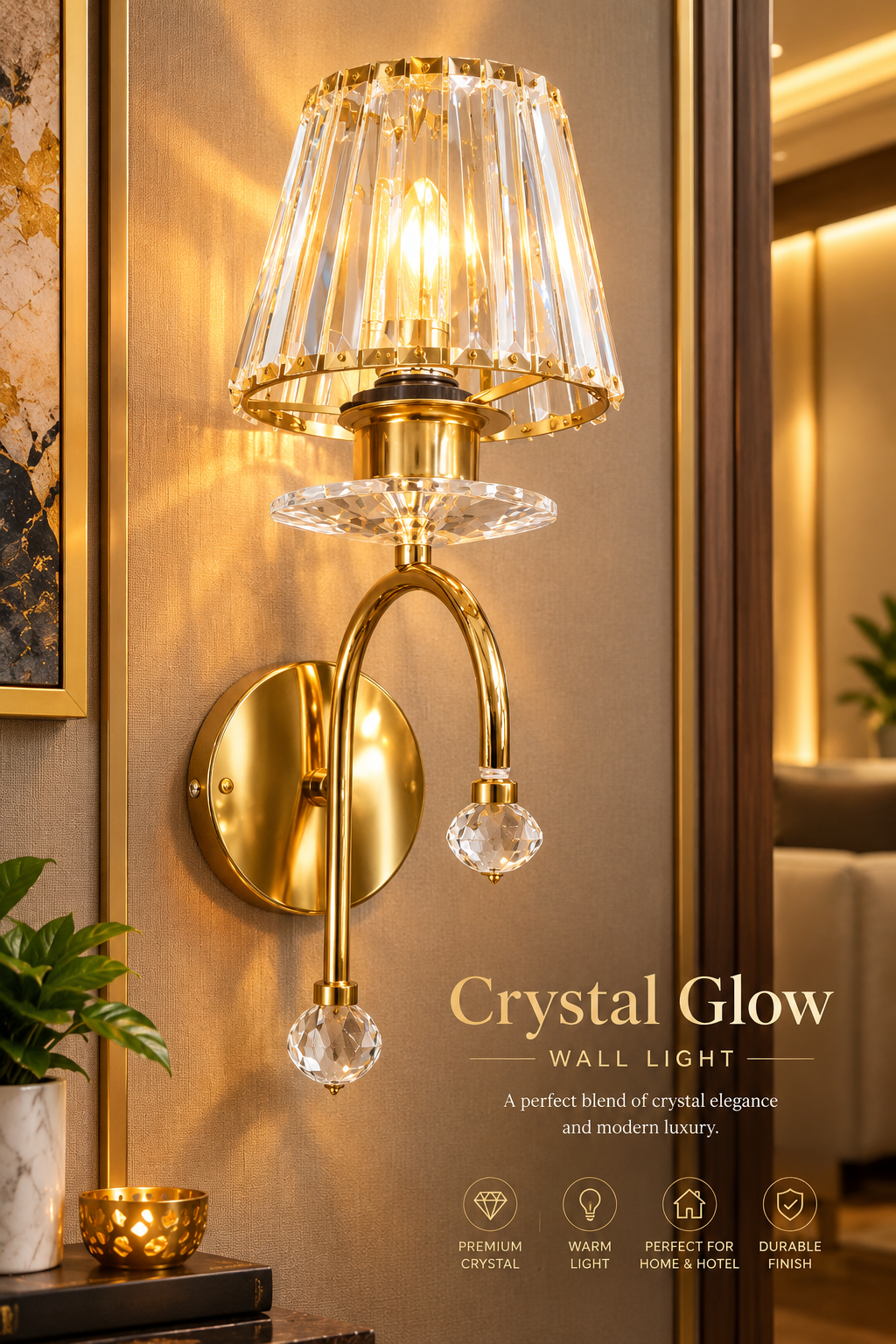 Crystal Glow Luxury Wall Light