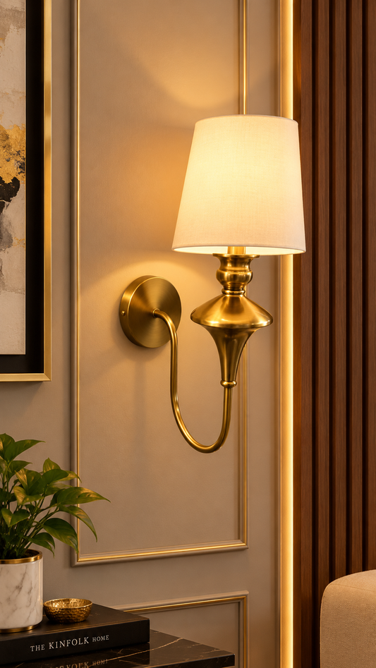 RegalGlow Gold Wall Sconce